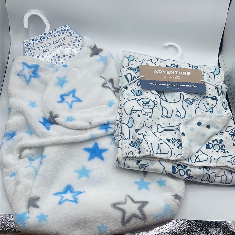 Zak & Zoey Baby Swaddle and Adventure Blanket Set